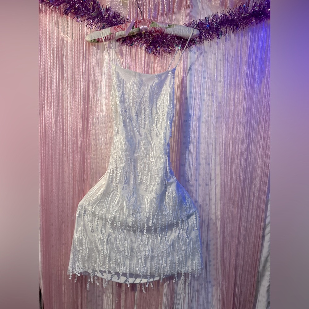 Lulu's White Sequin Dress